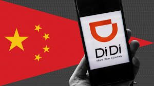 DiDi app on smartphone with Chinese flag