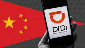 DiDi app on smartphone with Chinese flag