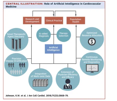 AI roles in cardiovascular medicine diagram