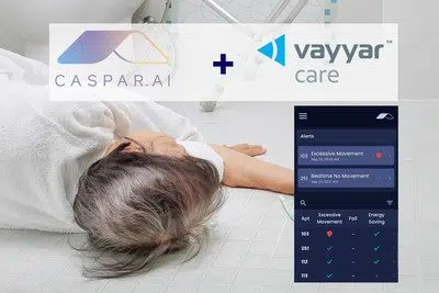 Senior fallen on floor with fall-detection dashboard