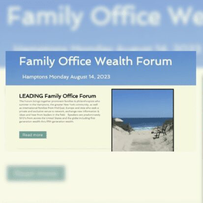 Website header for Family Office Wealth Forum