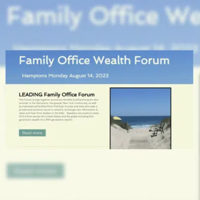 Website header for Family Office Wealth Forum