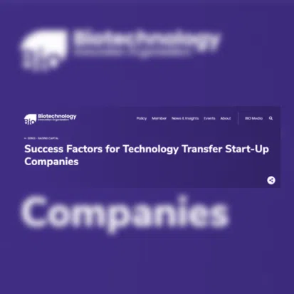 Webpage: success factors for tech transfer startups