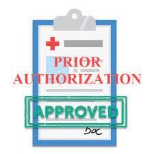 Medical prior authorization document stamped approved