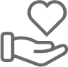 Hand holding heart icon