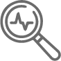 Magnifying glass with ECG waveform
