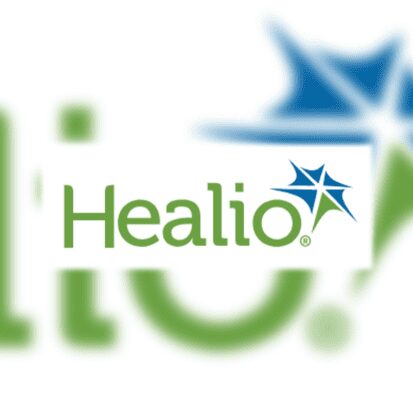Healio logo with blue-green star