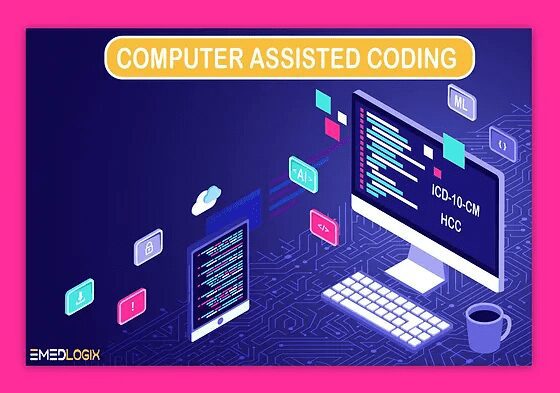 Computer-assisted medical coding on monitor and tablet