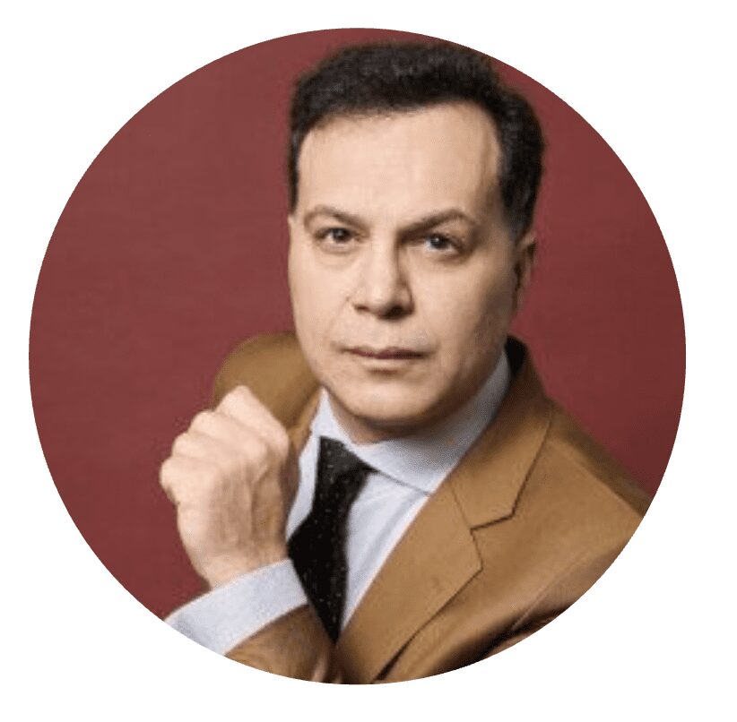 Formal portrait of man in brown blazer